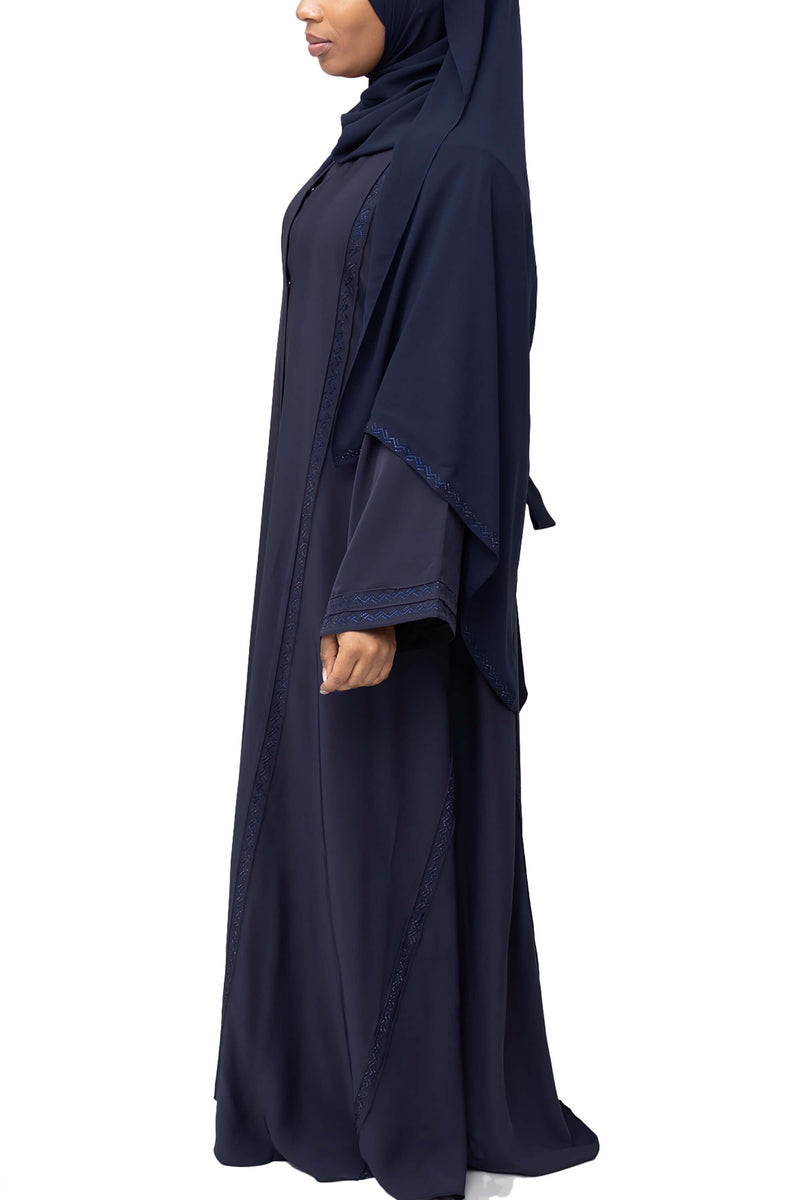 Anhaar Abaya in Navy | Al Shams Abayas_4