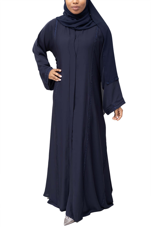 Anhaar Abaya in Navy | Al Shams Abayas_1