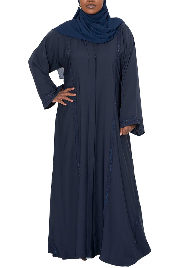 Anhaar Abaya in Navy | Al Shams Abayas_1