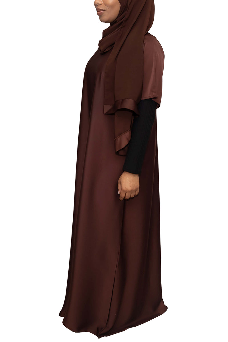 Short Sleeve Dress in Chocolate | Al Shams Abayas_5