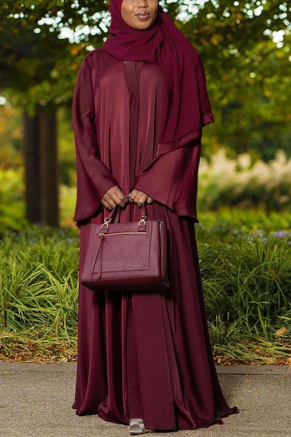 Dunya Abaya In Spicy Berry