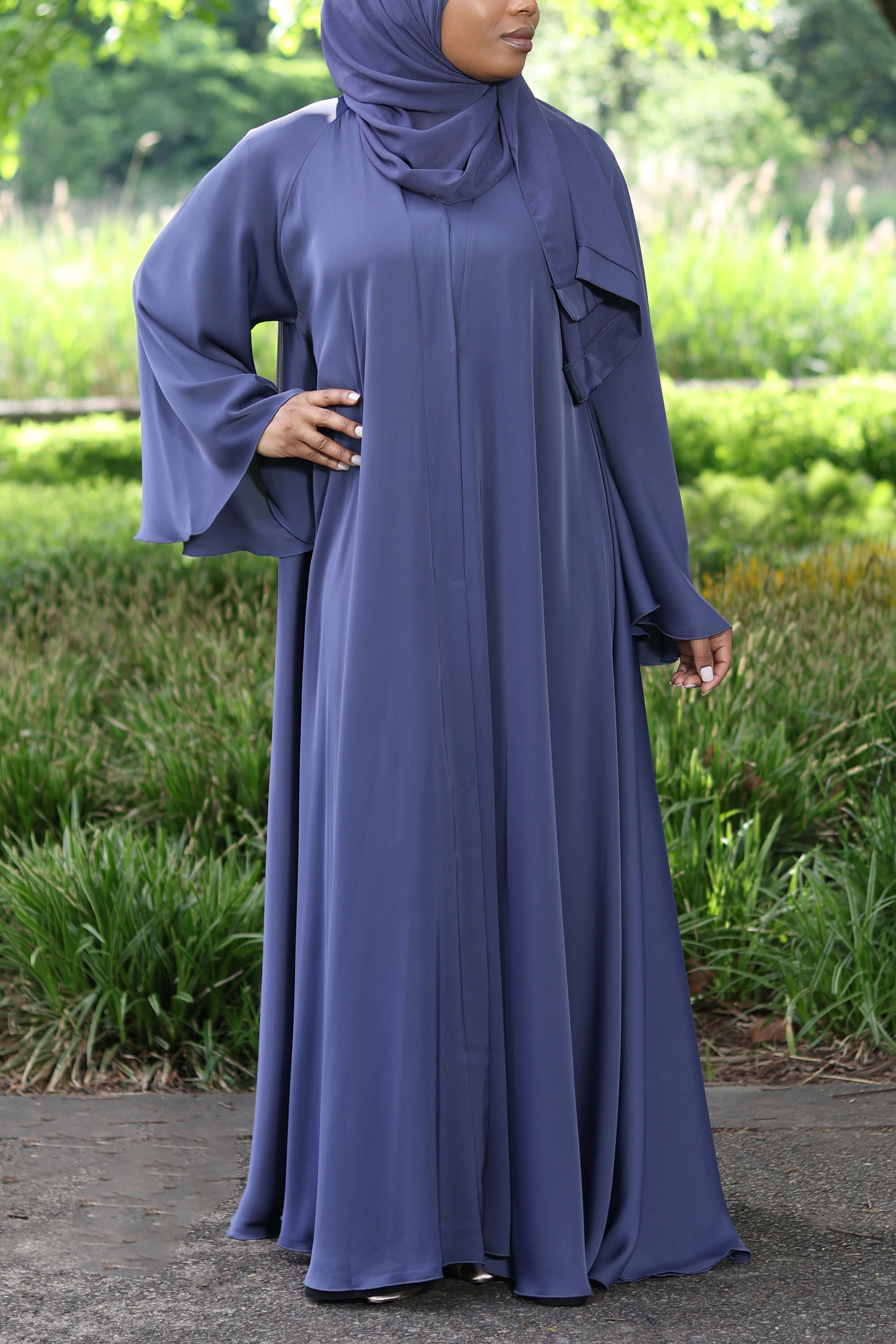 Dunya Abaya In Denim Blue – Al Shams Abayas