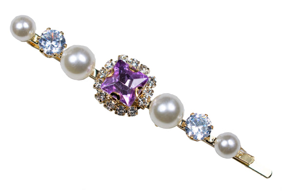 Lavender Crystal Pearl Pin