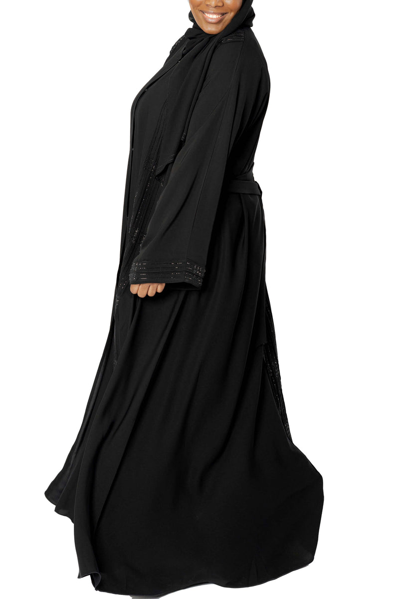 Rawdah Abaya in Classic Black | Al Shams Abayas_3