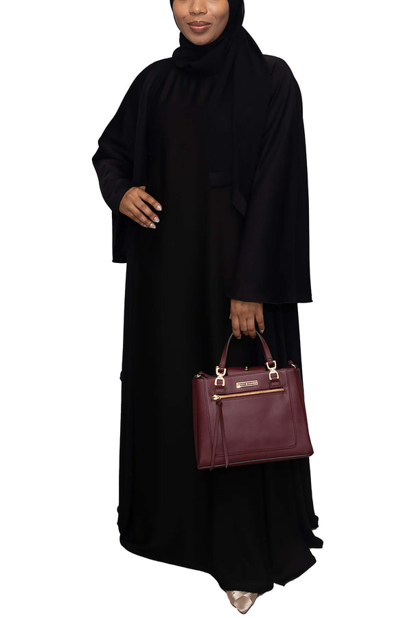 Short Sleeve Dress in Black  | Al Shams Abayas_7