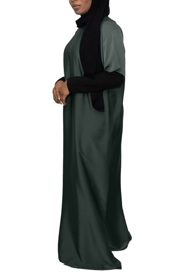 Short Sleeve Dress in Emerald | Al Shams Abayas_3