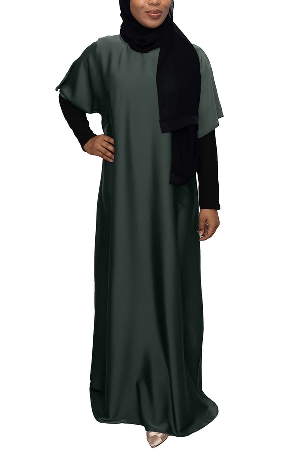 Short Sleeve Dress in Emerald | Al Shams Abayas_6