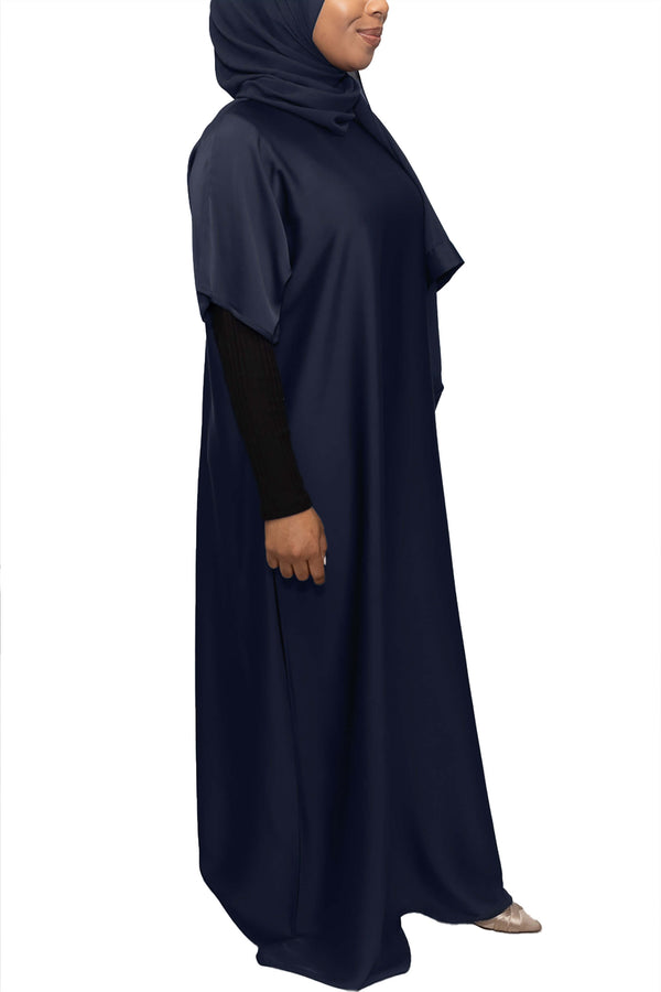 Short Sleeve Dress in Navy | Al Shams Abayas_1