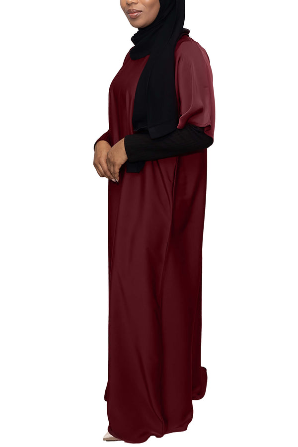 Short Sleeve Dress in Spicy Berry | Al Shams Abayas_1