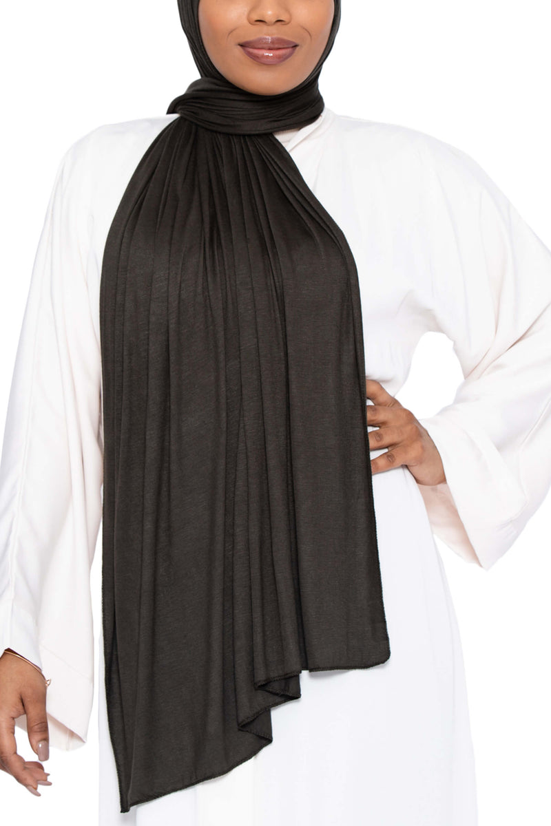 Jersey Hijab in Dark Olive | Al Shams Abayas 2