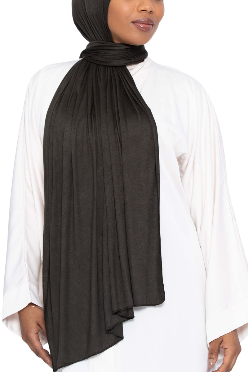 Jersey Hijab in Dark Olive | Al Shams Abayas 3