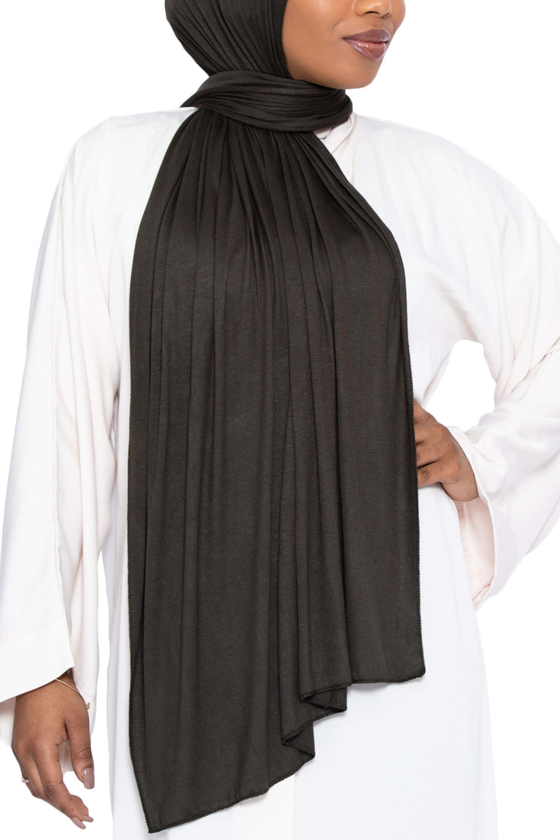 Jersey Hijab in Dark Olive | Al Shams Abayas 1