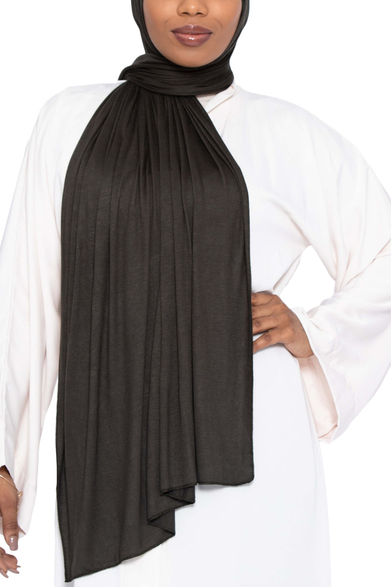 Jersey Hijab in Dark Olive | Al Shams Abayas 4