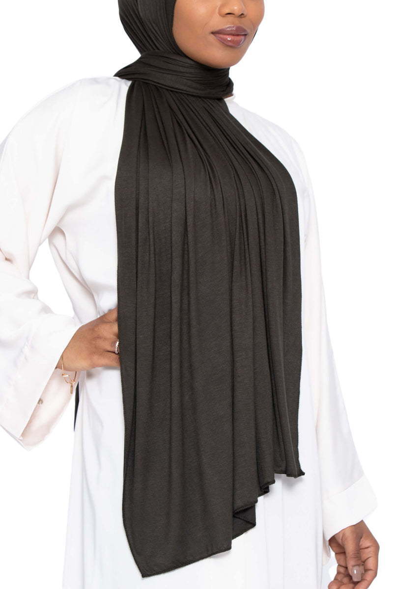 Jersey Hijab in Dark Olive | Al Shams Abayas 5